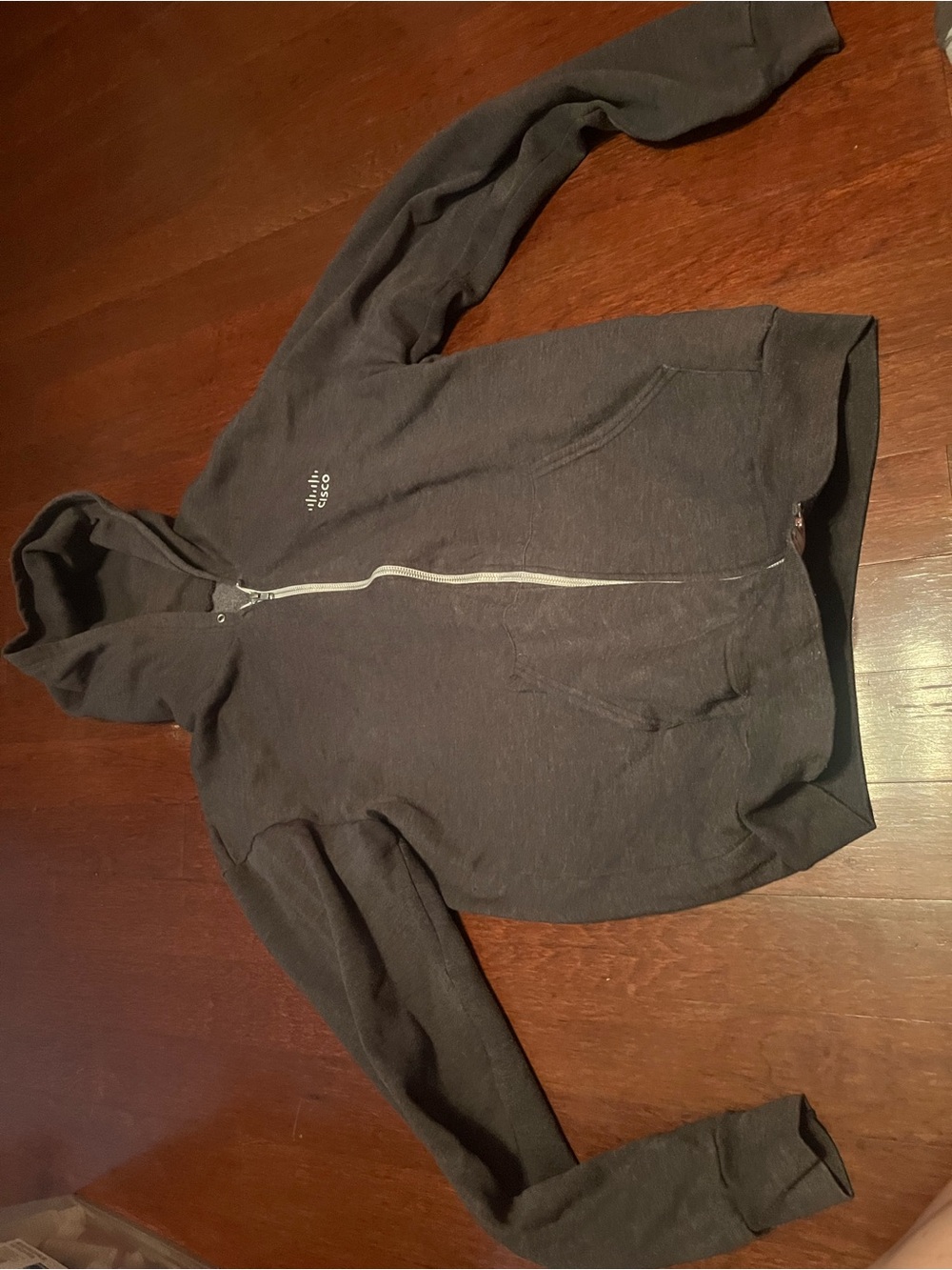 American Apparel Dark Charcoal Full-Zip Hooded Sweater